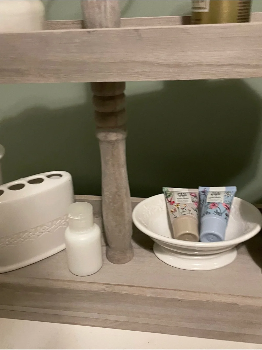 Martha Stewart White Ceramic Bath Accessory Set with Decorative Tubes